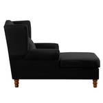 Fauteuil à oreilles Sofia XXL Tissu en coton - Noir