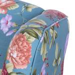 Oorfauteuil Sofia XXL turquoise geweven stof - bloemenpatroon