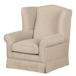 Oorfauteuil Summer Romance geweven stof - Cappuccinokleurig - Met hocker