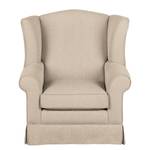 Oorfauteuil Summer Romance geweven stof - Cappuccinokleurig - Met hocker