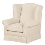 Oorfauteuil Summer Romance geweven stof - Crème - Met hocker