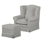 Oorfauteuil Summer Romance geweven stof - Grijs - Met hocker