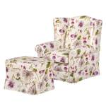 Bankstellen Summer Romance geweven stof - beige - gebloemd - Met hocker