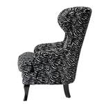 Fauteuil à oreilles Zebra Tissu structuré Noir / Blanc