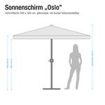 Parasol Oslo 200 x 300 Aluminium / Polyester - Blanc / Vert