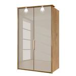 Armoire panorama Torino Chêne partiellement massif - Chêne - Largeur : 100 cm - 2 porte - Avec éclairage