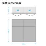 Panoramaschrank Torino Eiche - Breite: 200 cm - 4 Türen - Mit Beleuchtung