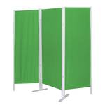 Klassieke kamerschermen (3-delige set) staal/wit polyester/groen