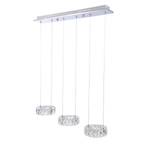 Suspension LED Neil Gleam II Verre cristal / Acier - 3 ampoules