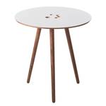 Table d'appoint Eldena I Blanc / Noyer - Blanc / Noyer