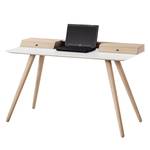 Bureau Stave II deels massief eikenhout - wit/eikenhout