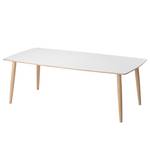Table basse Laudal I 48 - Blanc / Chêne clair - Blanc / Chêne clair - Hauteur : 48 cm