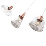 Suspension Beaumont Verre / Fer - 3 ampoules