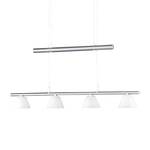 Hanglamp Boston 4 lichtbronnen - wit glas - mat nikkel