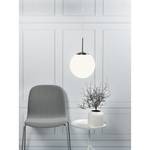 Pendelleuchte Cafe Metall/Glas - Silber/OpalWeiß - Durchmesser Lampenschirm: 25 cm