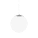 Lampada a sospensione Cafe Metallo/Vetro colore argento/Bianco opalino - Abat-jour diametro: 25 cm