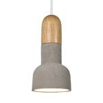 Hanglamp Cemento beton/massief essenhout - 1 lichtbron