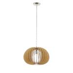 Hanglamp Cossano IV staal - 1 lichtbron - Esdoornhouten look - Diameter: 45 cm