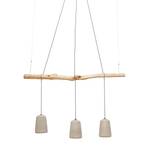 Hanglamp Dining Concrete keramiek/massief pijnboomhout - 3 lichtbronnen