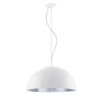 Suspension Gaetano I Acier - 1 ampoule - Blanc / Argenté - Abat-jour diamètre : 53 cm