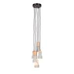 Hanglamp Lylia II beton/massief hout - 5 lichtbronnen