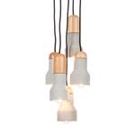 Hanglamp Lylia II beton/massief hout - 5 lichtbronnen