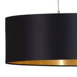 Pendelleuchte Maserlo III Webstoff / Stahl - 2-flammig - Schwarz / Gold - Breite: 78 cm