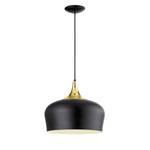 Hanglamp Obregon staal - 1 lichtbron - Zwart/crème