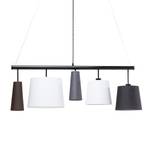 Hanglamp Parecchi geweven stof/staal - 5 lichtbronnen - Wit/zwart