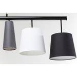 Hanglamp Parecchi geweven stof/staal - 5 lichtbronnen - Wit/zwart