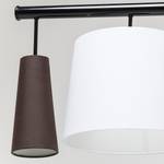Hanglamp Parecchi geweven stof/staal - 5 lichtbronnen - Wit/zwart
