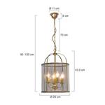 Hanglamp Pimpernel 4 lichtbronnen gebruind messingkleurig