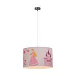 Hanglamp Princess metaal/blauw textiel 1 lichtbron