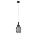 Suspension Razoni Verre / Acier - 1 ampoule - Noir