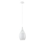 Suspension Razoni Verre / Acier - 1 ampoule - Blanc