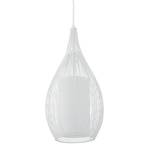 Hanglamp Razoni glas/staal - 1 lichtbron - Wit