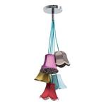 Suspension Saloon Flowers Métal / Textile Multicolore 5 ampoules