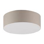 Pendelleuchte Shade Eisen / Stoff - 3-flammig - Beige / Braun - Durchmesser Lampenschirm: 40 cm