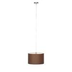 Hanglamp Shima geweven stof/metaal - 1 lichtbron - Bruin/wit