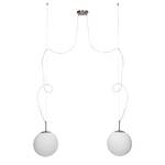 Hanglamp Sun metaal/wit glas 2 lichtbronnen