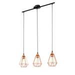 Suspension Tarbes III Acier - 3 ampoules - Cuivre / Noir