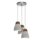 Hanglamp Tarega beton/massief beukenhout - Aantal lichtbronnen: 3