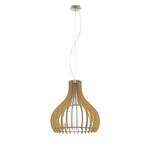 Hanglamp Tindori massief essenhout/staal - 1 lichtbron - Esdoornhouten look - Breedte: 50 cm