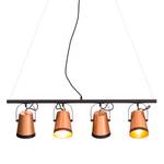 Hanglamp Trend Buckets aluminium/ijzer - 4 lichtbronnen - Koperkleurig/zwart
