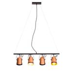 Hanglamp Trend Buckets aluminium/ijzer - 4 lichtbronnen - Koperkleurig/zwart