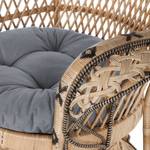 Pfauensessel Le Montant Rattan / Baumwollstoff - Beige / Schwarz