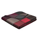 Plaid Art Abstracts Tissu - Taupe / Rouge