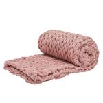 Plaid Chunky geweven stof - Babyroze - 70 x 100 cm