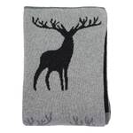 Plaid T-Cuddly Deers Grau - Naturfaser - 130 x 180 cm