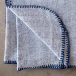 Plaid Winter Herringbone geweven stof - Donkerblauw